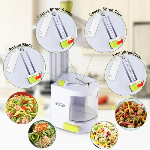 Miniatura 2 de Spiralizer - Cortador de verduras (cuchillas giratorias 4 en 1), espiralizador de verduras resistente con fuerte ventosa, fideos en espiral