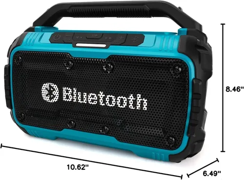 Miniatura 8 de Altavoz Bluetooth inalámbrico compatible con batería Makita de 18 V máximo, Boombox inalámbrico portátil de 80 W, duradero para lugares de trabajo