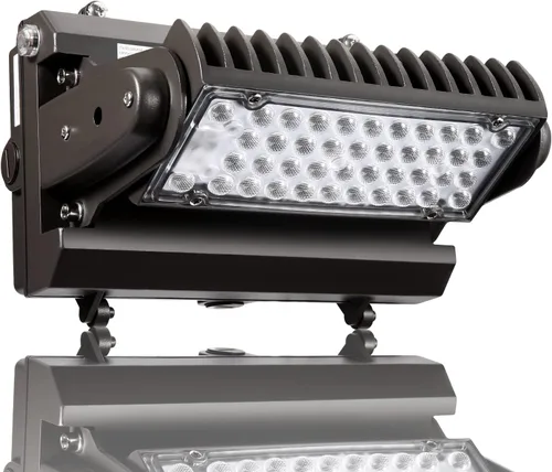 Paquete de luz LED giratoria de pared con fotocélula del anochecer al amanecer, 80W 11200LM 400-600W HPS/HID Equiv., 5000K luz diurna ETL