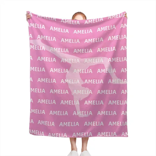 Miniatura 14 de Manta de ballet personalizada con nombre para niña, regalos de cumpleaños y aniversario para niñas, 40 x 30 pulgadas (XS) para mascotas