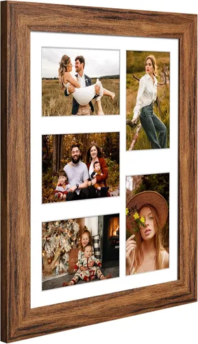 Miniatura 683 de Marcos de Fotos Collage de 13.5X15.5 con 7 Aberturas para Fotos de 4X6, Marco de Fotos Múltiples con Paspartú para Decoración de Pared, Grano