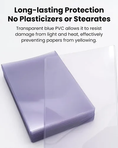 Miniatura 5 de Paquete de 10 protectores de hojas de plástico duro de 8.5 x 11 pulgadas, fundas rígidas de PVC de 12 mil para documentos, papeles, fotos