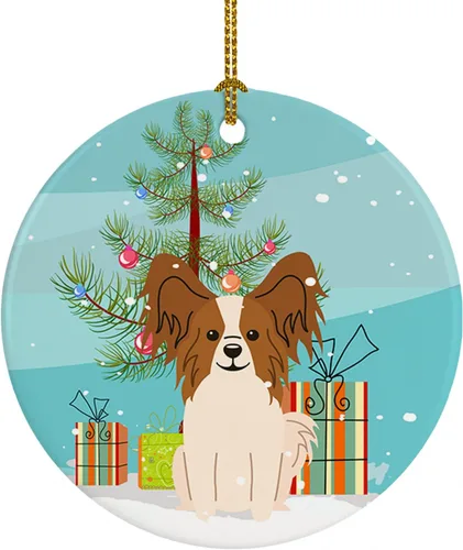 Miniatura 14 de Caroline's Treasures Adorno de cerámica para árbol de Navidad, Laika Spitz de Siberia Occidental, decoración colgante para árbol de Navidad