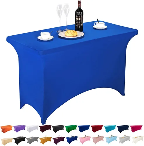 Miniatura 56 de LZY Cubierta de Mesa Elástica Ajustable de Spandex para Mesa Plegable de 6 pies, 4 pies o 8 pies, Mantel de Cóctel Rectangular, Perfecto para Champn