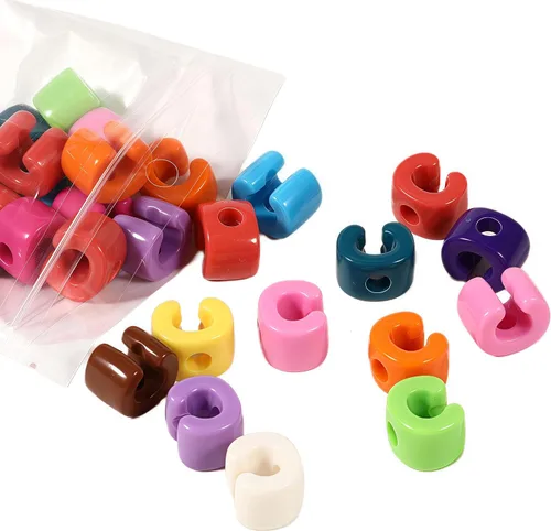 Miniatura 14 de 40 cuentas de letras 3D focales acrílicas sueltas para hacer joyas, pulseras, collares, llavero, bolsa de teléfono, cadena, llaveros (letras mixtas)