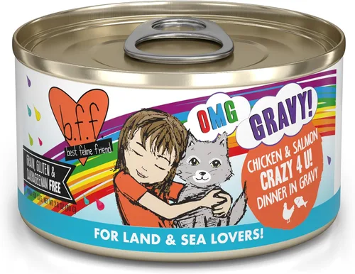 Miniatura 29 de Weruva B.F.F. OMG - Best Feline Friend Oh My Gravy!, Chicken Cloud 9 con pollo en salsa, lata de 2.8 onzas (paquete de 12)