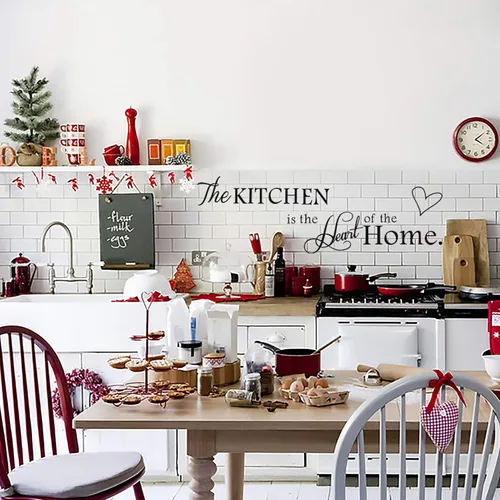 Miniatura 2 de Adhesivos de pared con cita "The Kitchen" para cocina y comedor, vinilo para decoración del hogar (tamaño B)