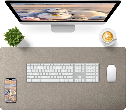 Miniatura 48 de Bloss Almohadilla de escritorio de cuero y reposamuñecas para teclado, alfombrilla grande para mouse + almohadilla para teclado + soporte de muñeca