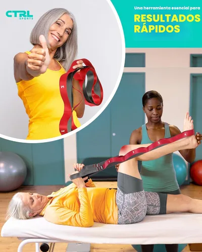 Miniatura 7 de Correa elástica con bucles, banda elástica no elástica para terapia física, correa de yoga para equipo de estiramiento, bandas elásticas