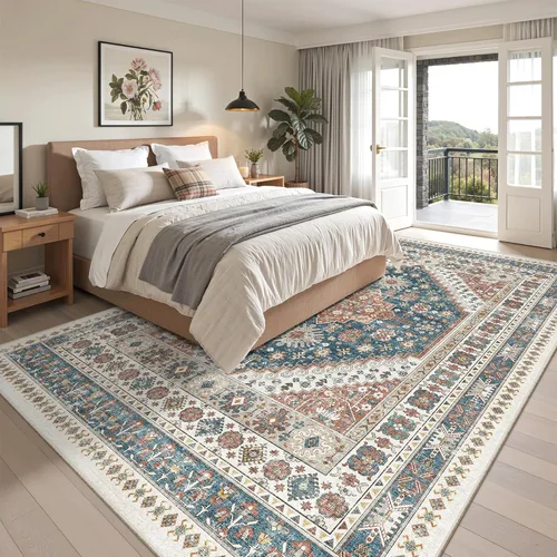 Miniatura 666 de Madane Tapete lavable de 2 x 10 pies para pasillo, cocina, recibidor, clásico, suave, antideslizante para interiores, casa de campo, baño, sala