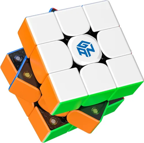GAN 356 M, Cubo de Velocidad 3x3 Magnético 356M Sin Calcomanías, Juguetes Antiestrés para Niños y Adultos, Sin GES Extra