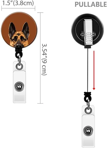 Miniatura 3 de WIRESTER Paquete de 2 carretes retráctiles para identificación con clip giratorio para trabajadores de oficina, personal médico, enfermera, médico
