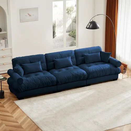 Miniatura 50 de Otomana beige para sofá modular modular, sofá individual, asiento otomano para sofá modular convertible, sofás de terciopelo para sala de estar
