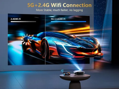 Miniatura 4 de GooDee Proyector inteligente 4K con WiFi 5G y Bluetooth, aplicaciones integradas, Dolby Audio, proyector exterior 800ANSI, proyector de cine en casa