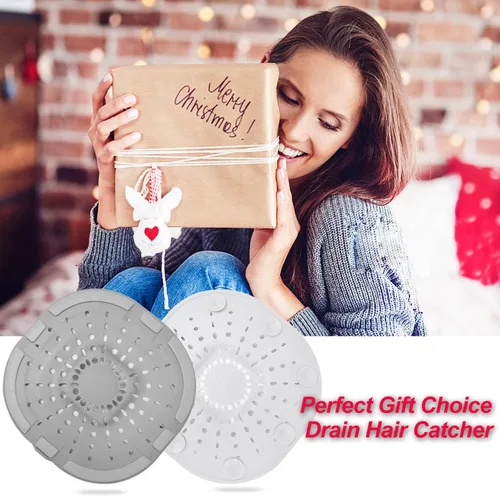 Miniatura 6 de Recolector de cabello cuadrado con ventosas para desagüe, tapón de silicona para ducha, fácil de instalar para baño, tina y cocina, 2