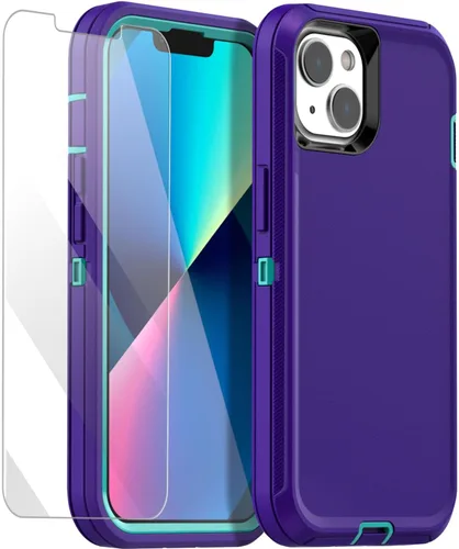 Miniatura 16 de AICase Funda para iPhone 13/iPhone 14 (6.1 pulgadas) con protector de pantalla de cristal, resistente protección contra caídas, cuerpo completo, a