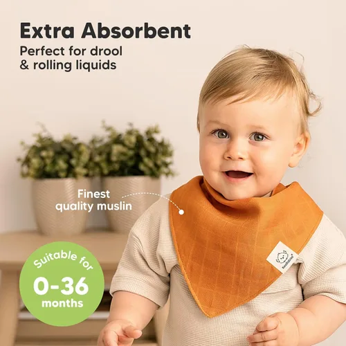 Miniatura 2 de KeaBabies Paquete de 8 baberos de muselina para niños y niñas, baberos de muselina bandana para bebés, niñas y niños, babeo recién nacido, dentición