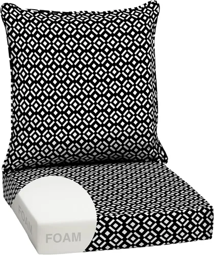 Miniatura 103 de Arden Outdoor Deep Seat Cushion Set, 24 x 24 pulgadas, Cojín para patio resistente al clima, a la lluvia y a la decoloración para silla, sofá y sofá