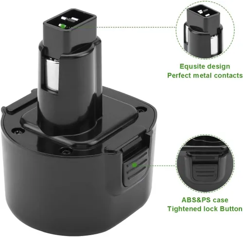 Miniatura 5 de CREABEST Paquete de 2 baterías de repuesto 9.6V 3.5Ah Ni-MH para Dewalt DW9062 Dw9061 DW926 DC750KA DW955K DW955 DW926K-2 DW926K DW902 DW050 DE9062