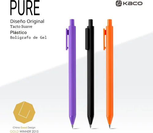 Miniatura 5 de Kaco PURE - Bolígrafos de gel de colores surtidos, 20 piezas, 0.7 mm, punta media, bonitos artículos de papelería estéticos para tomar notas y hacer