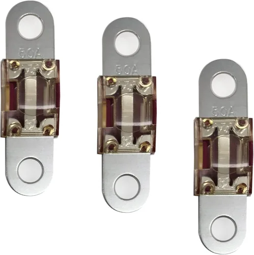Fusible MIDI/AMI | Tipo de perno de encendido/abajo | 50 amperios | AUTO MARINE | Montaje de espárrago | Paquete de 3