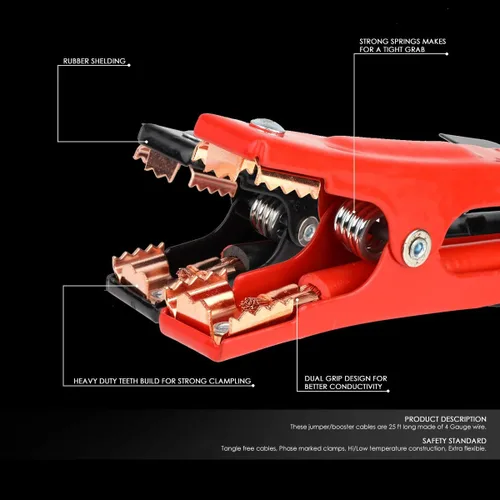 Miniatura 2 de Auto Dynasty Heavy Duty 25 pies 4 Gauge Booster Cable Power Jumper 500 AMP batería de emergencia arranque coche/motocicleta