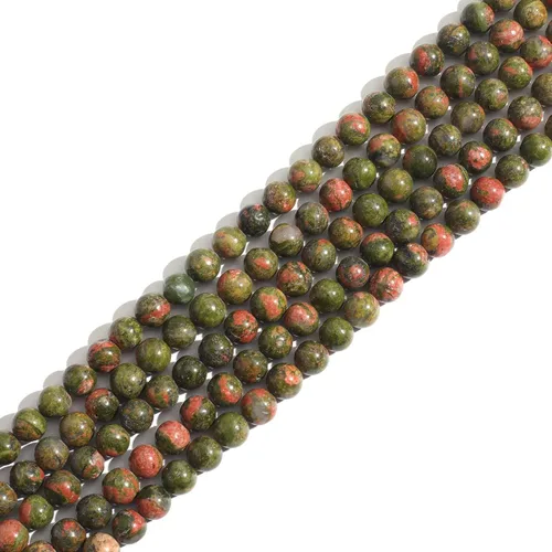 Miniatura 17 de Piedra natural de 0.157 pulgadas (0.157 in) de turquesa africana redonda de cristal energético, cuentas sueltas de piedras preciosas lisas