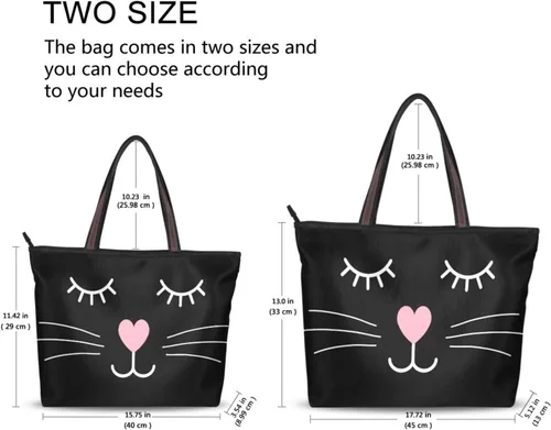 Miniatura 2 de Bolsa de mano para mujer con cremallera, bolsa de poliéster para vacaciones, bolsa de trabajo, regalo para mujer