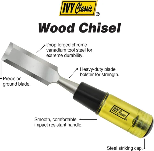 Miniatura 3 de IVY Classic 11616 Cincel de madera de 1 pulgada, acero al cromo vanadio, 1/tarjeta