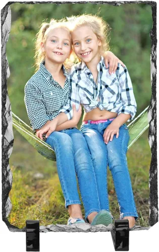 Regalos para el Día de la Madre para mamá de hija e hijo, marcos de fotos personalizados, placa de pizarra de piedra, regalo personalizado para