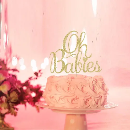 Miniatura 3 de Oh Babies - Decoración para tartas para gemelos, baby shower, revelación de género para niños y niñas, bebés de 6 meses, suministros de decoración