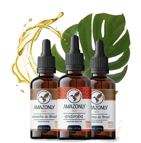 Miniatura 11 de AMAZONLY Botanic Bliss Collection - Aceite vegetal amazónico de nuez de Brasil, Andiroba y Pracaxi para cabello y piel, paquete de 3