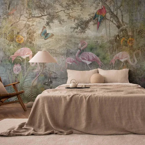 Miniatura 2 de artgeist - Mural retro, 118 x 83 pulgadas, papel tapiz no tejido XXL, decoración de vellón, imagen de impresión fotográfica, flores, animales y #05
