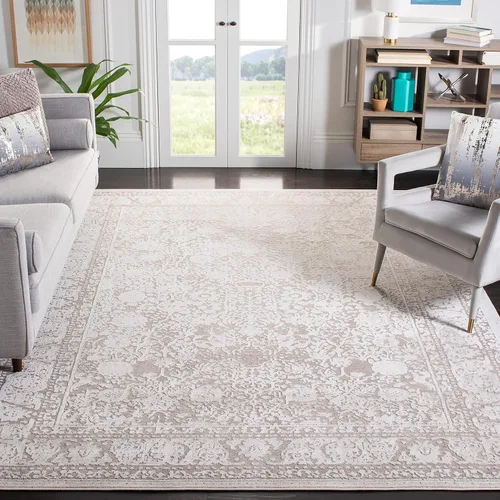 SAFAVIEH Alfombra de área de 8 x 10 pies - Colección Reflection - Grande - Beige y crema, no desprende pelusa y es fácil de limpiar, ideal para sala