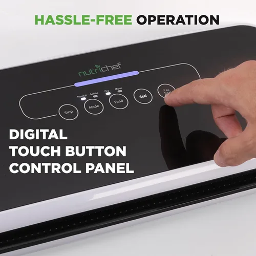 Miniatura 3 de NutriChef Sellador automático al vacío de alimentos, sistema eléctrico de conservación por sellado de aire para alimentos secos y húmedos, control