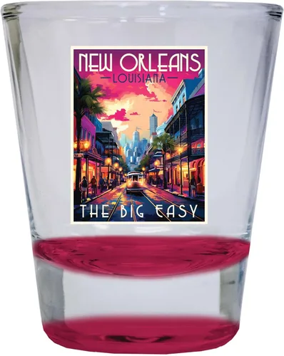Miniatura 7 de New Orleans Louisiana Design B Souvenir - Vaso de chupito redondo de 1.5 onzas, color azul, paquete de 2