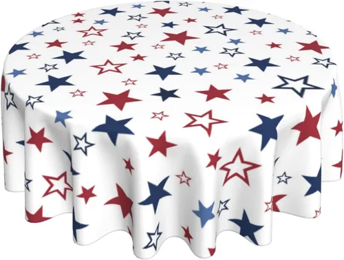 Miniatura 35 de BETGINY 4th of July Tablecloth Square 60x60 Inch,White Red Blue Patriotic Stars Table Cloth,Stain Resistance Polyester American Independence Day
