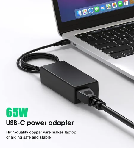 Miniatura 3 de Cargador USB C para laptop, cargador de Chromebook de 65 W, compatible con HP Lenovo, Dell, Asus, Acer, Samsung, Google, Chromebook, cargador rápido