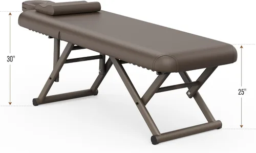 Miniatura 4 de pouseayar Mesa de masaje ajustable con almohada facial y reposacabezas, resistente y sólida, silenciosa y fácil de ajustar, respaldo ajustable