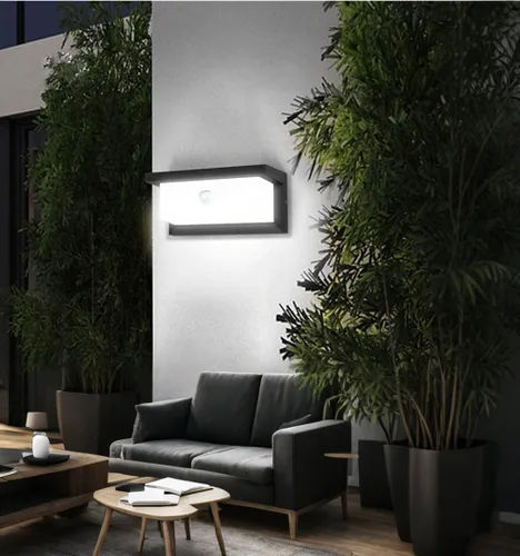 Miniatura 5 de iKenta Luces de porche al aire libre con sensor de movimiento, 18 W, 6000 K, IP65, impermeable, iluminación exterior para exteriores, aplique