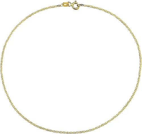 Miniatura 7 de Tobilleras de oro de 14 quilates para mujer, tobilleras planas de 14 quilates y 10 pulgadas, cadena cubana, cadena fígaro, cadena de clip, cadena