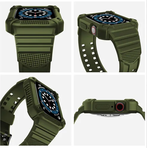 Miniatura 5 de Compatible con Apple Watch Band de 1.614 pulgadas, 1.575 pulgadas, 1.496 pulgadas, carcasa protectora resistente para hombres, con correa deportiva