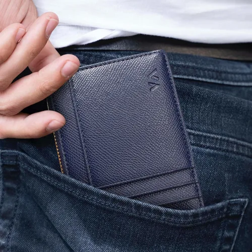 Miniatura 15 de Tarjetero delgado con bloqueo RFID, billetera de bolsillo pequeño, con cremallera Keychian para monedero, monedero y tarjetero para mujeres y hombres