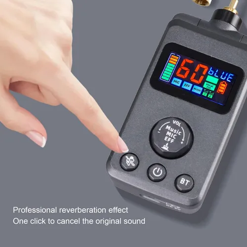 Miniatura 7 de Microfono, micrófonos recargables duales inalámbricos para karaoke con receptor para canto de karaoke, discurso, iglesia, compatible con teléfono