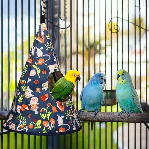 Miniatura 7 de Loro cacatúa cálida cama nido de pájaros para todas las estaciones, hamaca colgante para pájaros, cama para dormir, loro cama escondida, tela