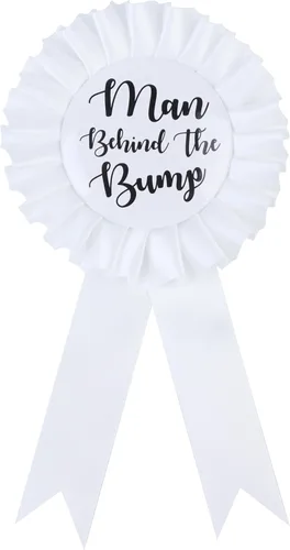 Miniatura 6 de Botón divertido para baby shower con texto en inglés «Man Behind The Bump» para papá Decoraciones de fiesta, suministros divertidos para papá