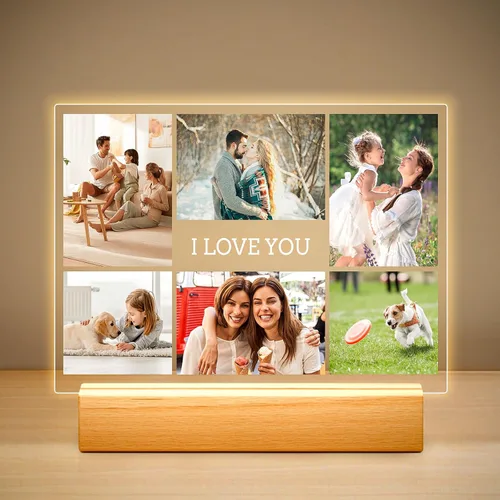 Miniatura 24 de Marco de fotos personalizado con luz nocturna, marcos de fotos personalizados con foto, marco de fotos personalizado, regalos de cumpleaños