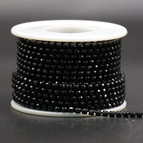 Miniatura 13 de Jerler Cadena de cierre SS6.5/0.079 in con diamantes de imitación de cristal de 10 yardas para manualidades de costura, ideal para bodas, fiestas