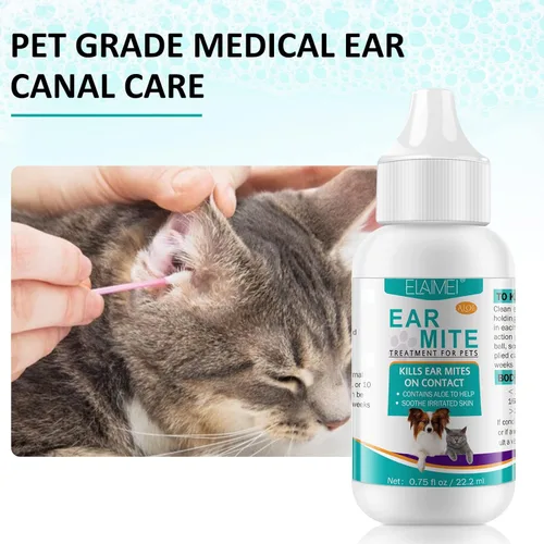Miniatura 2 de VOSIFSDIY Tratamiento de ácaros para perros y gatos, tratamiento de infección de oído de perro, tratamiento de ácaros de oído para infección por