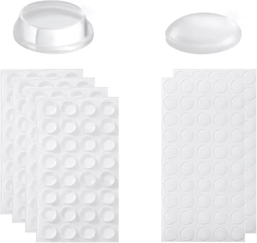 Miniatura 23 de Furnigear Parachoques para gabinete autoadhesivos de hule transparente suave - Parachoques para puerta de gabinete con puntos, topes de gabinete